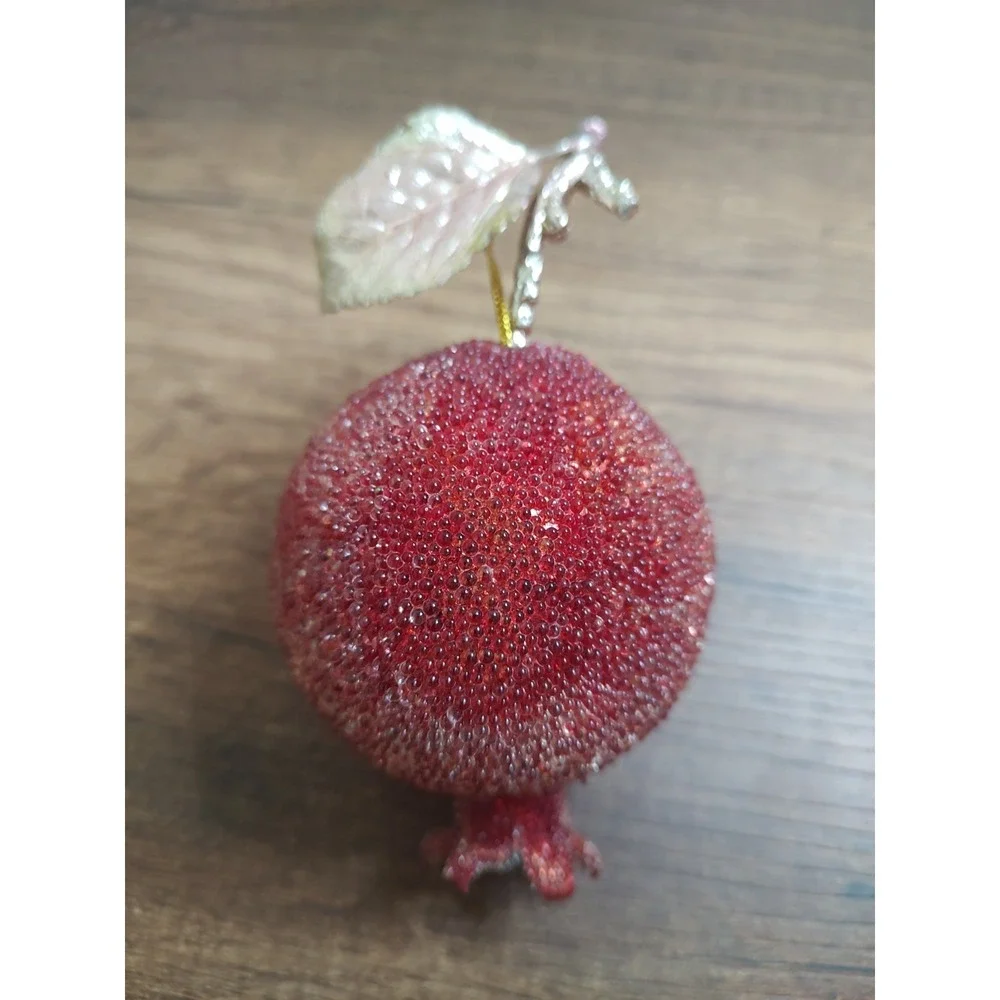Sugared Pomegranate Christmas Ornament SPARKLE BLING HOME DECOR  A11